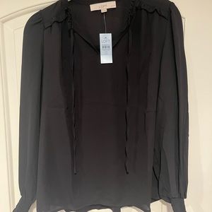 Brand new w/tags - petite black blouse